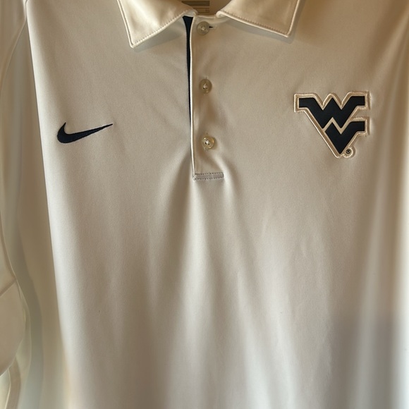 Nike Dry-Fit polo shirt with WV logo, size XL, white w/ blue logo and on sleeve - Picture 4 of 7